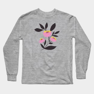 Pastel Pink Peony flower Long Sleeve T-Shirt